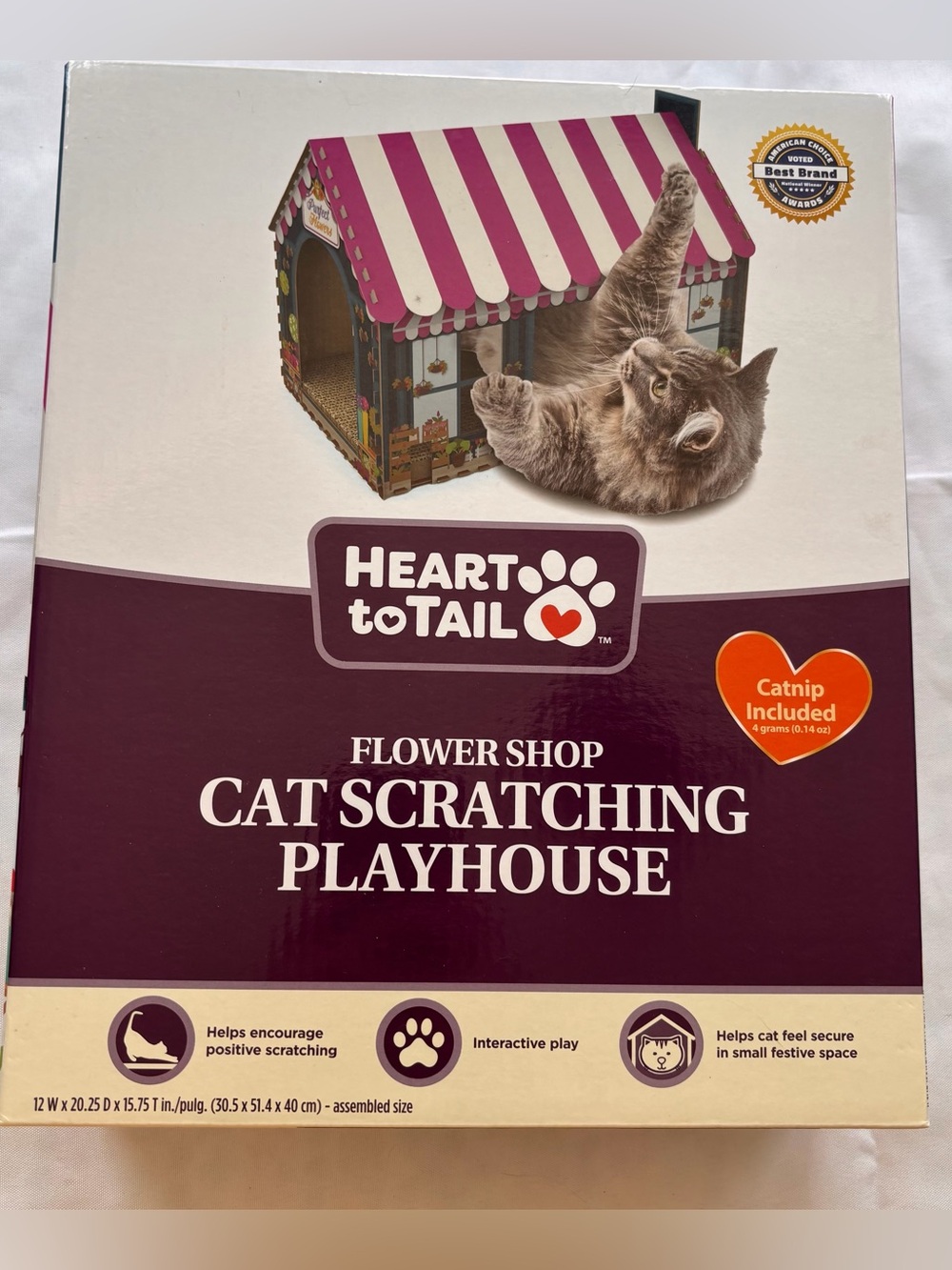 Heart to Tail Flower Shop Cat Scratching Playhouse w/ catnip - new unopened